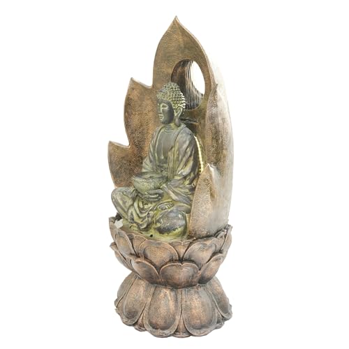 59" Tall Outdoor Buddha Fountain with LED Lights
