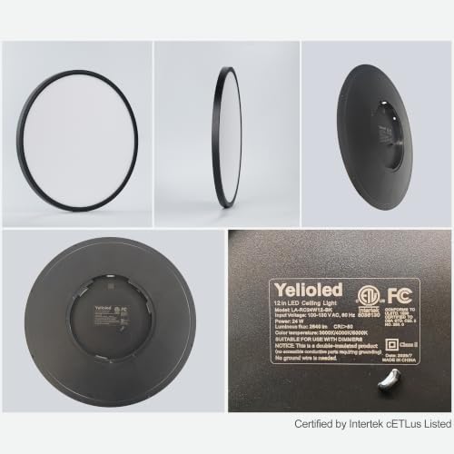 12 Inch Hardwired Dimmable LED Flush Mount Ceiling Light Fixtures