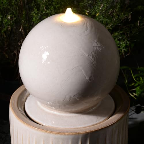 Ivory Ceramic Sphere Fountain