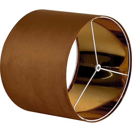 Large Burnt Orange Velvet Drum Replacement Lamp Shade