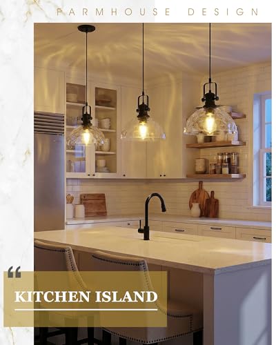 10.5" Black Pendant Light for Kitchen Island