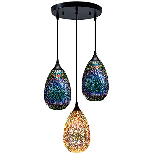 Modern 3D Pendant Lights Kitchen Island 3 Pack