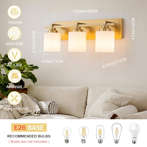 Modern Bathroom Light Fixtures Over Mirror (3 Count)