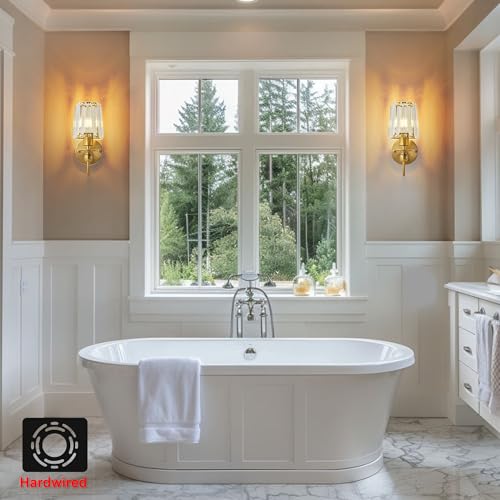Hardwired Crystal Wall Sconces Set of 2 (2 Count)