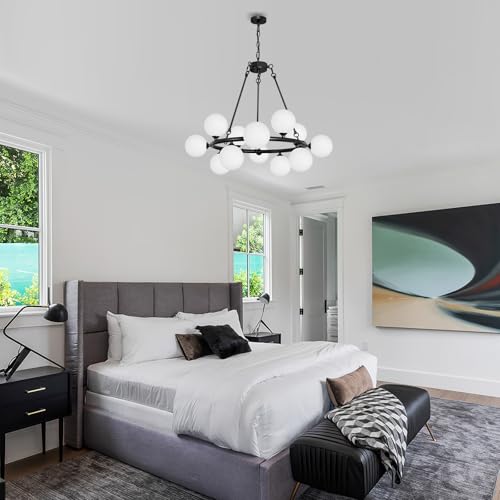 Sputnik Chandeliers Modern Wagon Wheel Light Fixture for Dining Room 32''