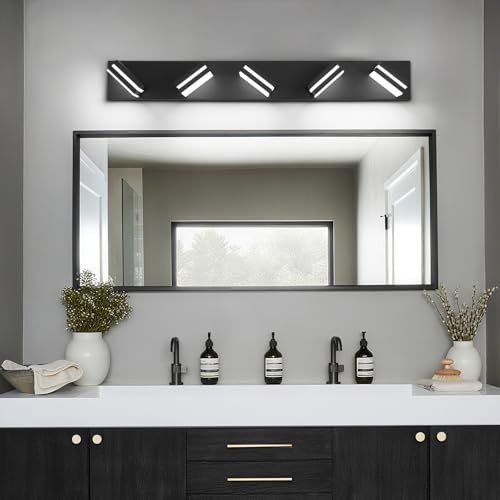 Modern LED Small Black Acrylic Bathroom Lights Fixtures 5