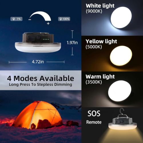 Rechargeable Camping Tent Light Portable LED Lights