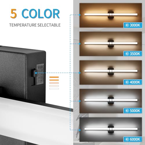 Modern Black and Brass Vanity Light Bar 40 Inch