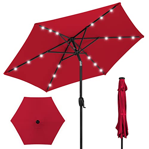 7.5ft Solar Umbrella LED Lighted Patio Umbrella