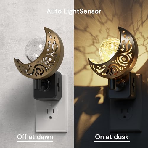 Night Lights Plug into Wall Moon Sphere Decor Night Light