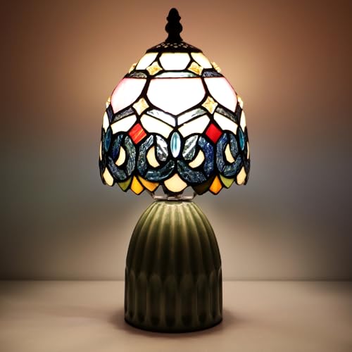 Tiffany Stained Glass Mushroom Table Lamp 12.5 Inch