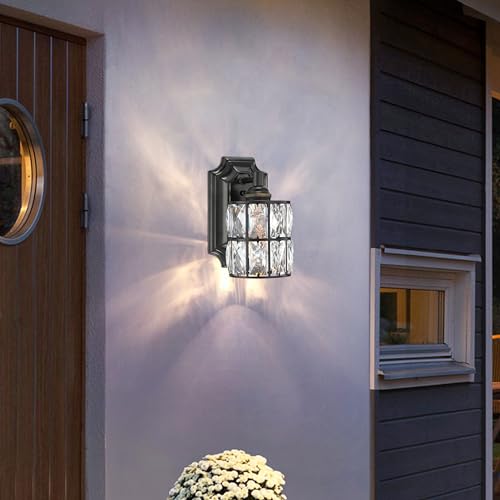 Crystal Wall Sconce Black Dry&Wet Dual Use 1 Light 2 Pack UL Certified (2 Count)