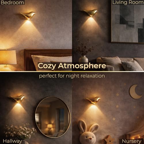 2 Pack Golden Bird Wall Light (2 Count)