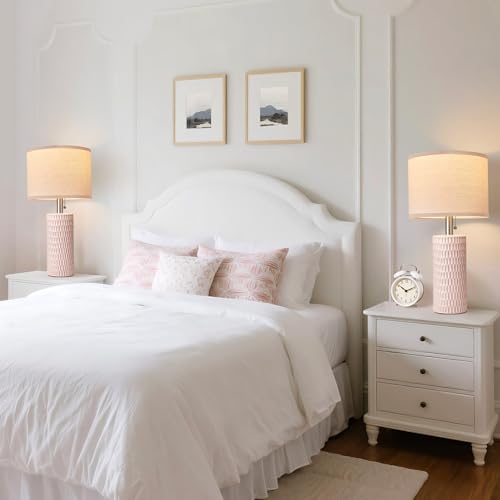 20.5" Modern Ceramic Table Lamps for Bedroom Set of 2
