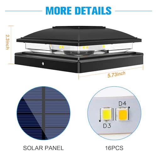 Black Solar Post Cap Lights (4 Count)