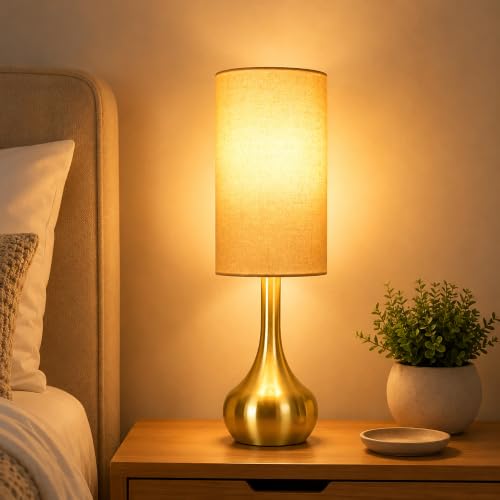 Touch Gold Table Lamp for Nightstand