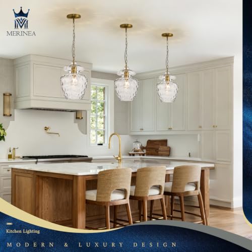 Farmhouse Gold Glass Pendant Light