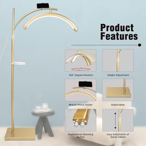 LED Half Moon Lash Light Lamp for Eyelash Extensions X Gold