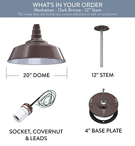 Industrial Pendant Light 20 Inch Extra Large Steel Warehouse