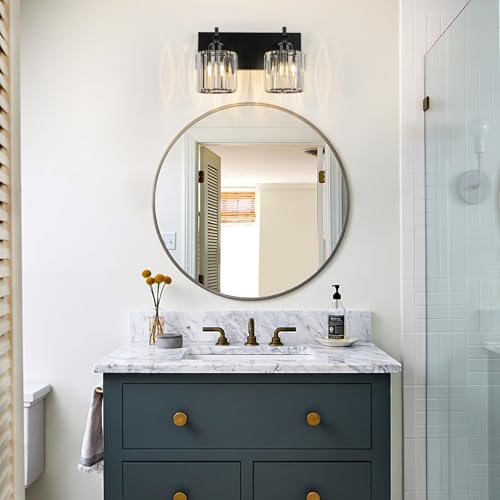 Black Crystal Bathroom Vanity Lights