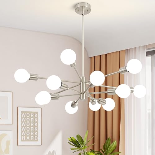 Chandeliers for Dining Room Brushed Nickel 12