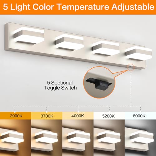 Bathroom Light Fixtures Brushed Nickel Vanity Lights for Bathroom Above Mirror