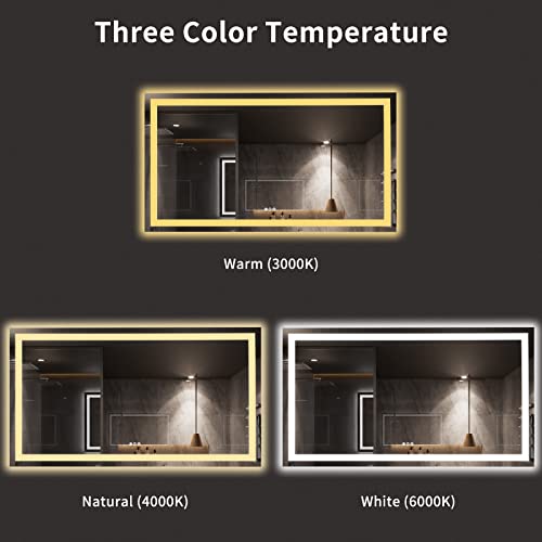 72X40 LED Bathroom Mirror with Lights