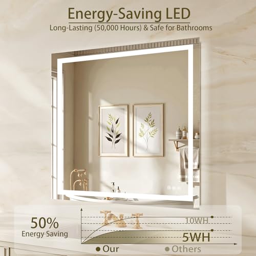 36"x36" LED Bathroom Mirror with Lights