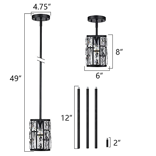 Modern Crystal Pendant Light Fixture 2 (2 Count)