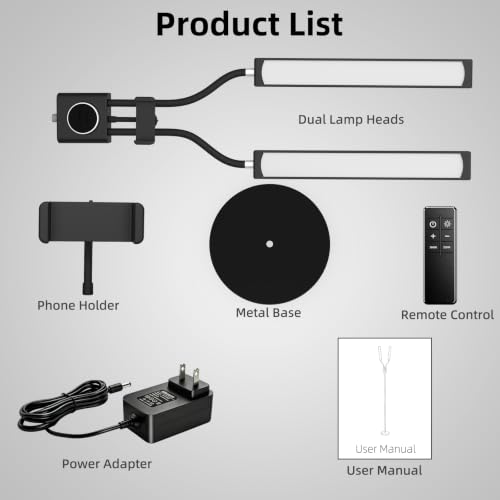 Lash Light Adjustable Height Dual Arms 30W LED Esthetician Lamp