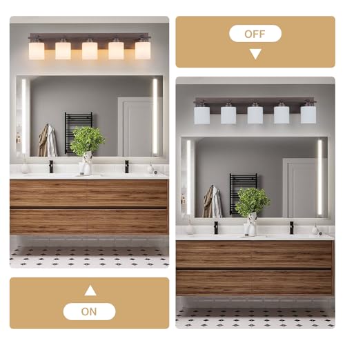 Modern Bathroom Light Fixtures Over Mirror