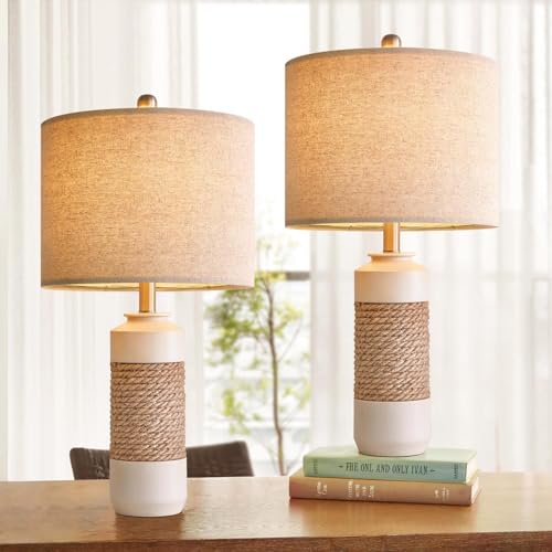 23.75" Bedside Table Lamps Set of 2 for Sleeping and Reading