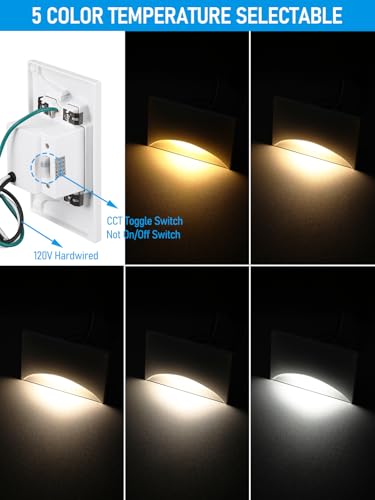 3 Pack 5CCT 120V LED Step Lights (3 Count)