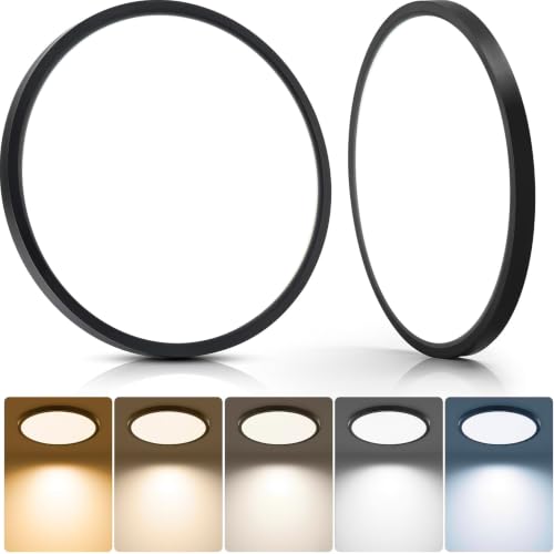 2Pack 12in Hardwired LED Flush Mount Ceiling Light (2 Count)