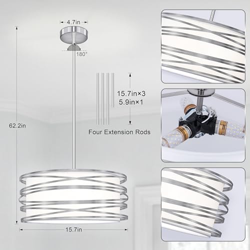 16 inch Modern Drum Pendant Light 3
