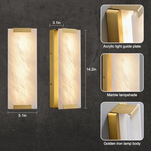 14.2" Alabaster Wall Sconce 2 (2 Count)