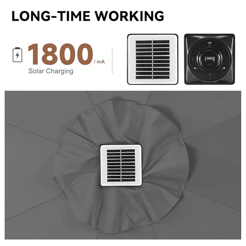 Solar Patio Umbrella with Centre Light