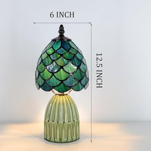 Tiffany Stained Glass Mushroom Table Lamp 12.5 Inch
