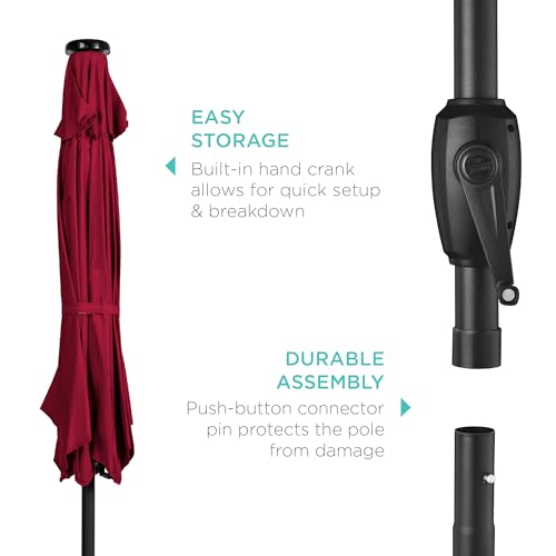 7.5ft Solar Umbrella LED Lighted Patio Umbrella