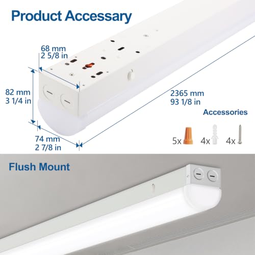 8FT LED Linear Light Fixture 4 Pack (4 Count)