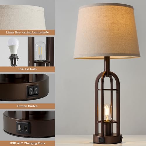 Table Lamps for Living Room End Table Set of 2 (2 Count)