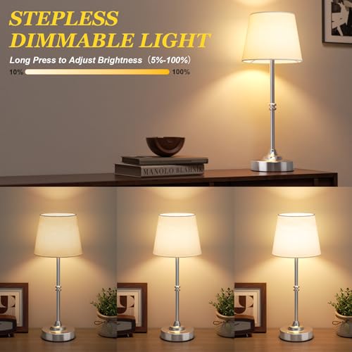 Rechargeable Cordless Table Lamp Silver