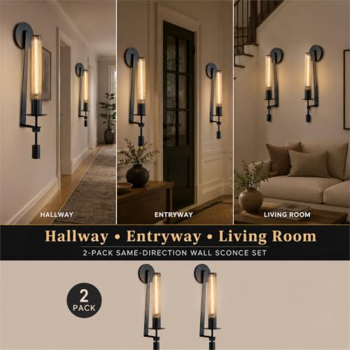 Black Wall Sconces Set of 2 (2 Count)