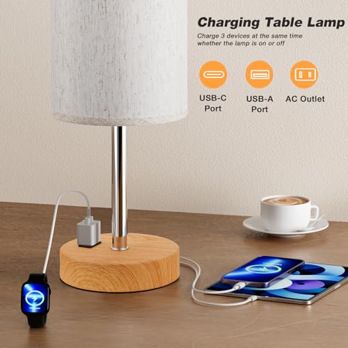 17.4" Bedside Lamp for Bedroom