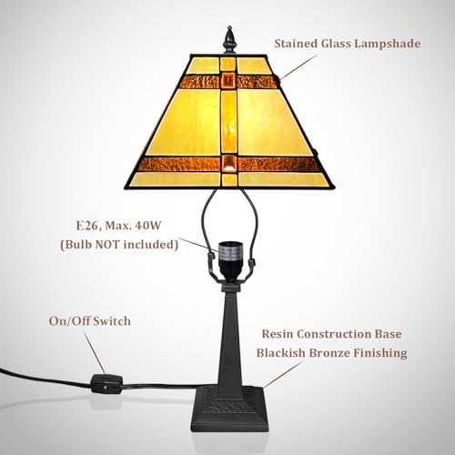 Tiffany Lamp Mission Style Stained Glass Table Lamp Small Desk Light