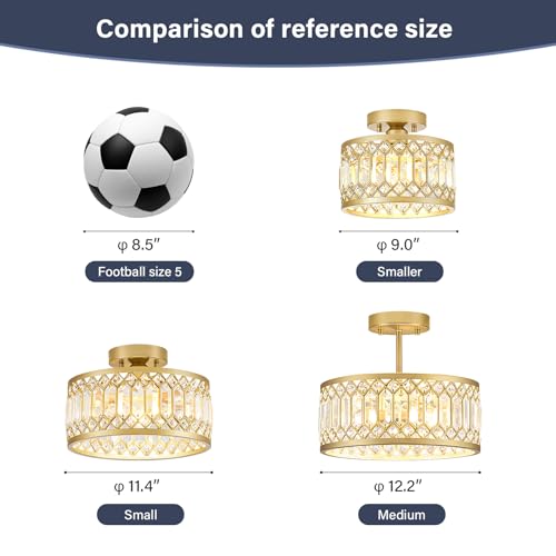 Crystal Gold Ceiling Light