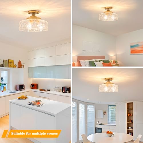 Gold Semi Flush Mount Ceiling Light