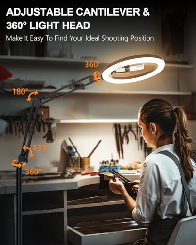 12" Overhead Phone Mount with Ring Light