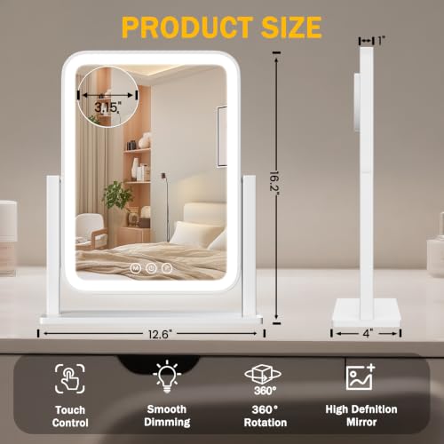 Vanity Mirror with Lights 12.6"x 16.2"