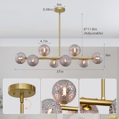 Gold Chandelier for Dining Room Sputnik Globe Linear Island Chandeliers